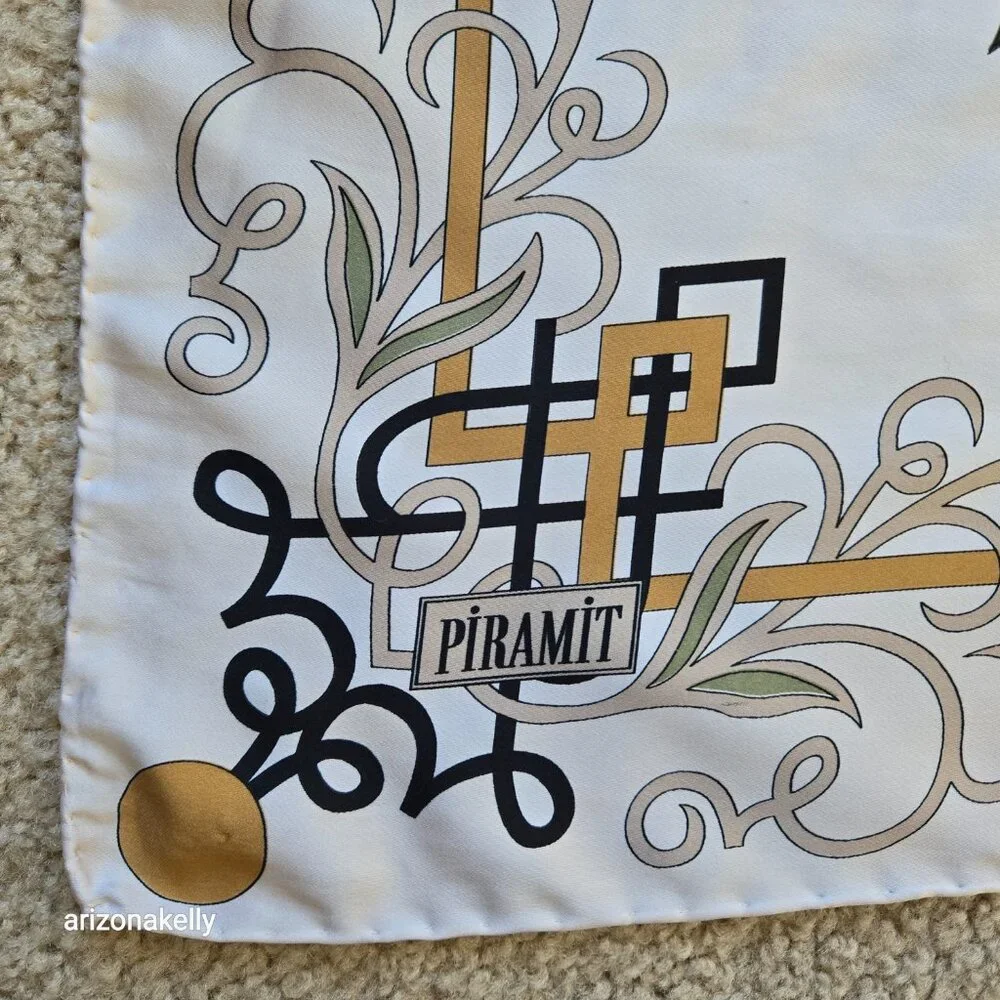 Vintage Piramit Silk Scarf Hand-Rolled Turkey